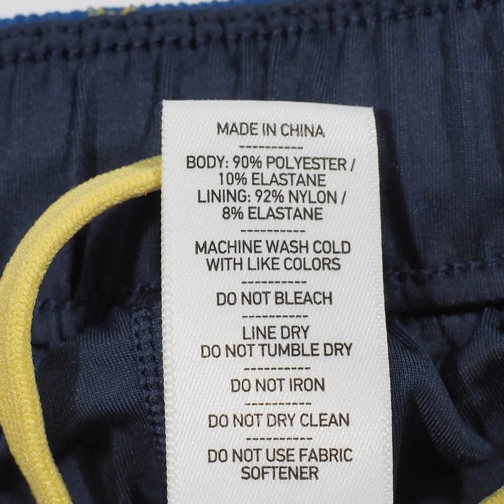 Rhone Swift Academy Shorts Men Medium Blue Winged Foot Print Lined Athletic Loop